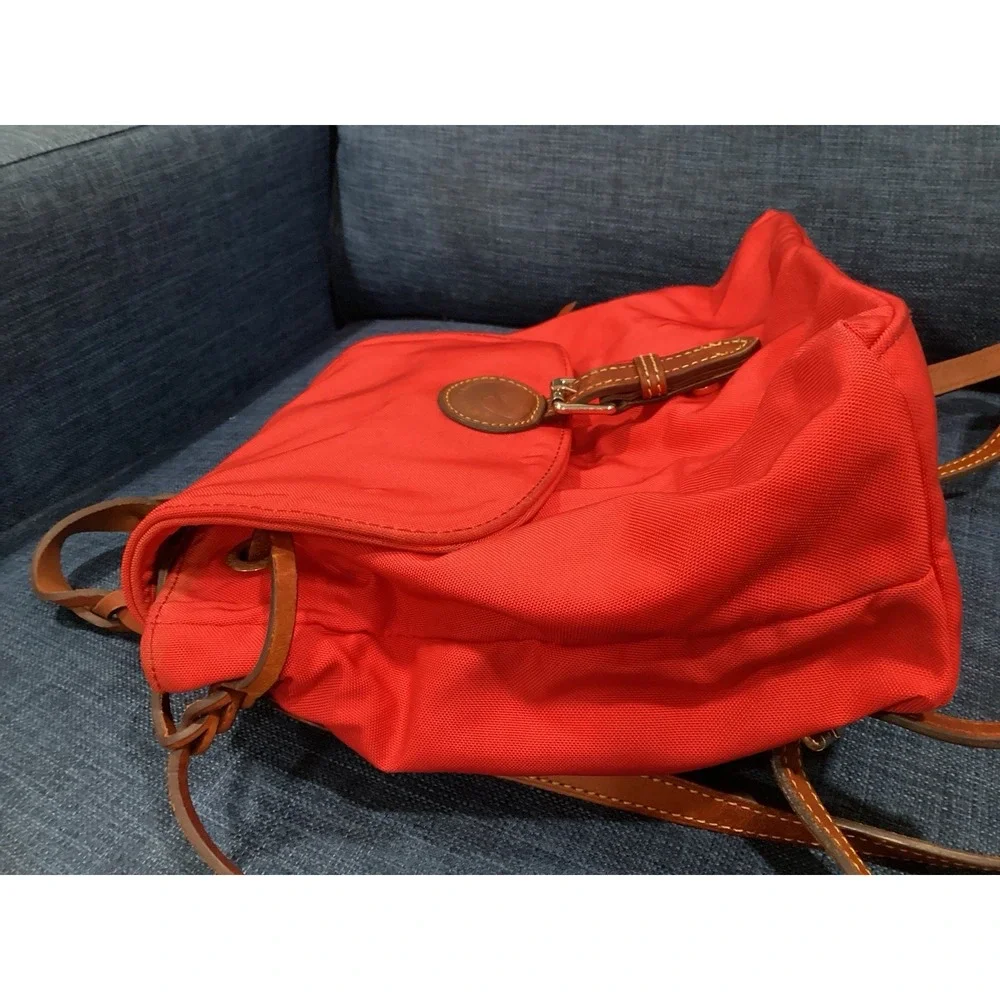 Dooney & Bourke Red Nylon Flap Backpack